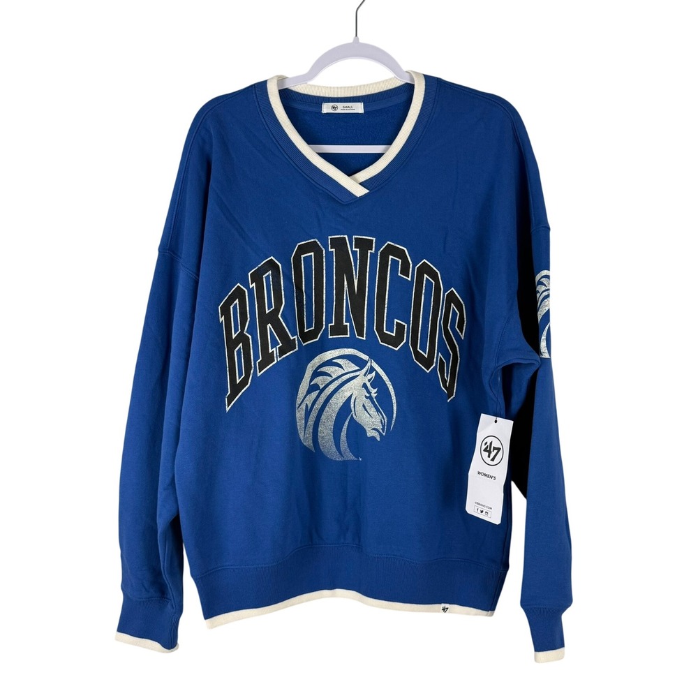 47 Brand Fayetteville State Broncos Sweatshirt Womens Small Blue V-Neck Pullover